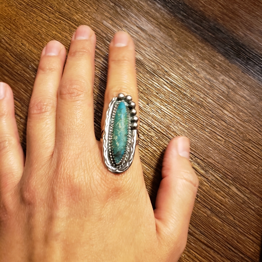Vintage Sterling Silver Turquoise Ring